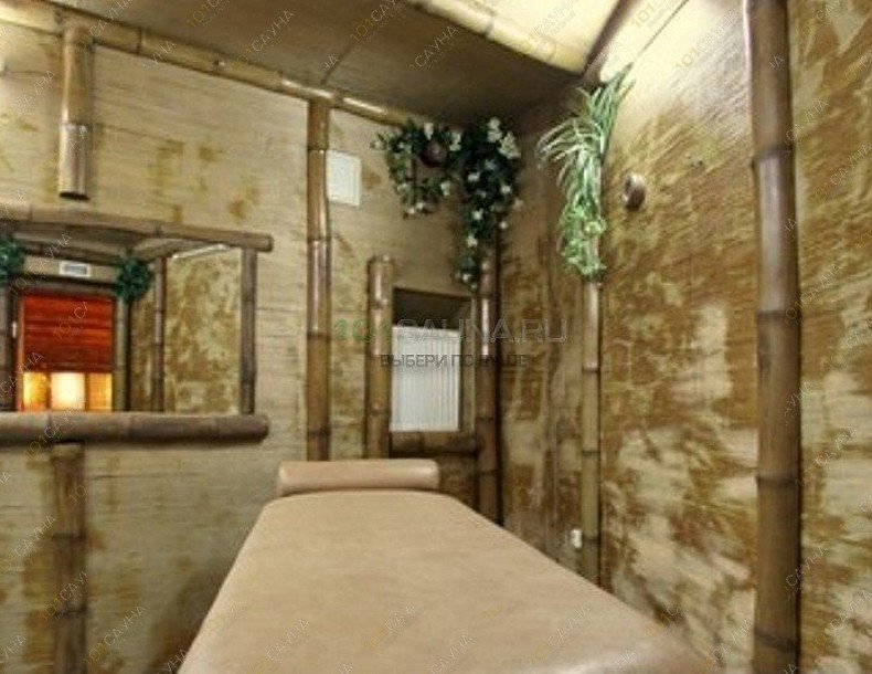 Сауна Сауна На Добролюбова, в Санкт-Петербурге, пр. Добролюбова д. 3 | Комната отдыха с бамбуковым декором | 1001sauna.com