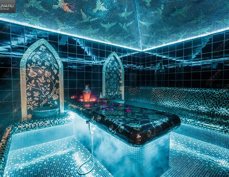 Сауна Парпалас, в Санкт-Петербурге, улица Есенина, дом 1, корпус 1 | Интерьер аквазоны с бассейном и джакузи в ПарПалас | 1001sauna.com