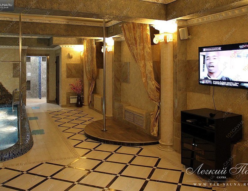 Сауна Легкий пар на Пятерке, в Ярославле, улица Чкалова, 17в | Шест для стриптиза в большом номере | 1001sauna.com