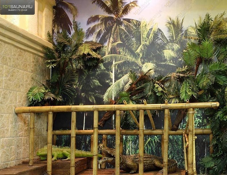 Сауна Брызги На Ладожской 2/37, в Москве, Ладожская улица, 2/37 | Зал "Джунгли" | 1001sauna.com