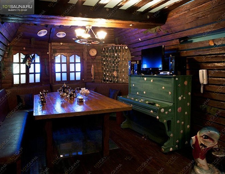 Сауна Брызги На Ладожской 2/37, в Москве, Ладожская улица, 2/37 | Зал "Пиратский корабль" | 1001sauna.com