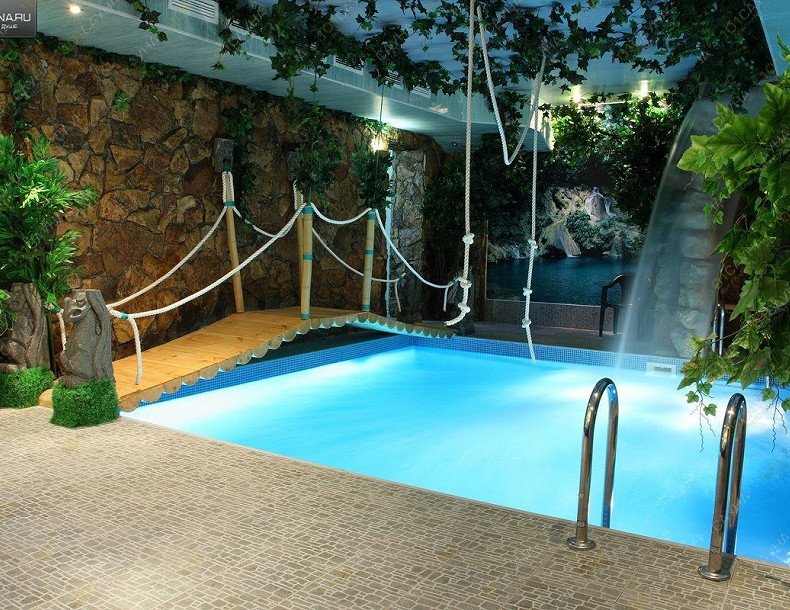 Сауна в отеле Лазурный Берег, в Тюмени, улица Широтная, 59А | ЗАЛ ДЖУНГЛИ | 1001sauna.com