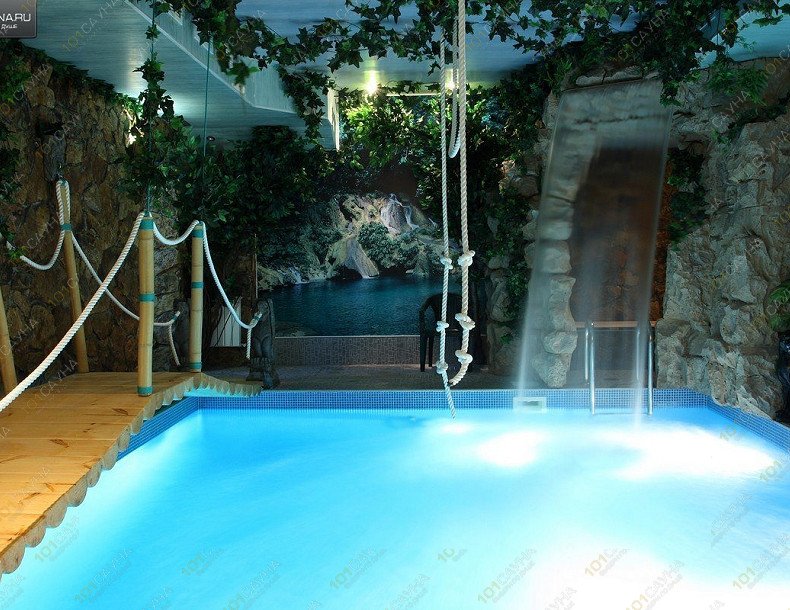 Сауна в отеле Лазурный Берег, в Тюмени, улица Широтная, 59А | ЗАЛ ДЖКУНГИ | 1001sauna.com