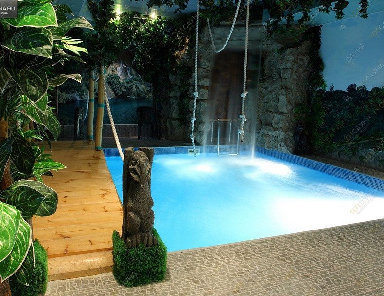 Сауна в отеле Лазурный Берег, в Тюмени, улица Широтная, 59А | ЗАЛ ДЖУНГЛИ | 1001sauna.com