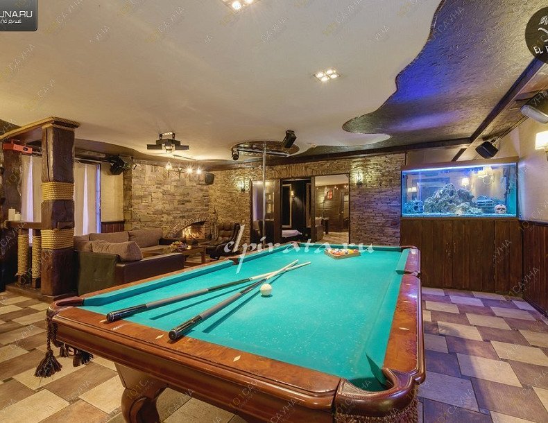 VIP Sauna-Club Эль Пирата, в Санкт-Петербурге, ул. Бассейная, 38 лит В | Люкс 1 — зал с камином и аквариумом | 1001sauna.com