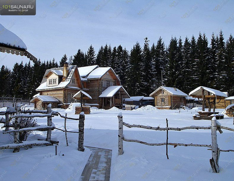 Банное подворье Димино, в Сергиеве Посаде, ул. Луговая, 31 | Подворье зимой. | 1001sauna.com