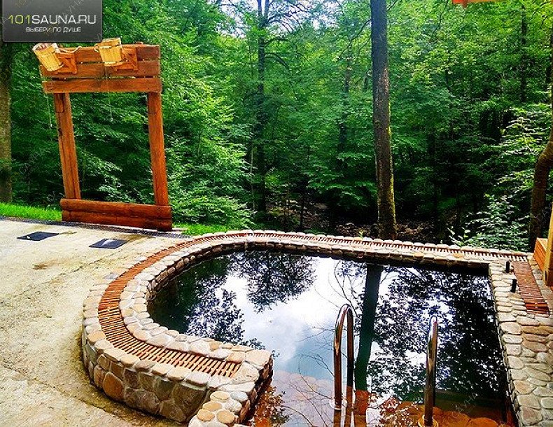 Банный комплекс Баня Вольница, в Сочи, Г. Сочи, Хостинский район, Мацеста, село Семёновка, этнографический комплекс Вольница | Купель и обливные ведра | 1001sauna.com
