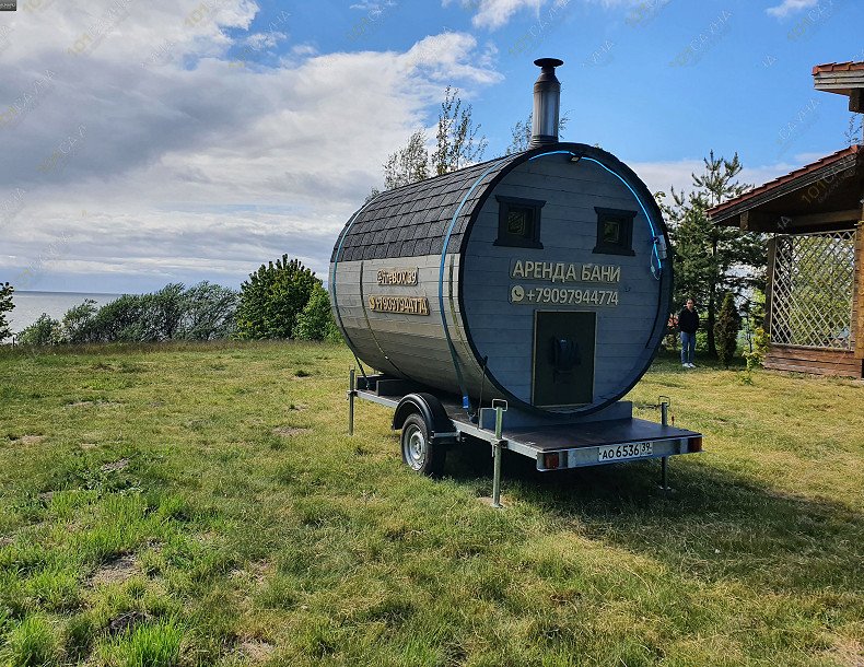 Мобильна баня-бока Мобильня баня FireBOX.39, в Калининграде, Отрадная 32 | серая в Синявино | 1001sauna.com