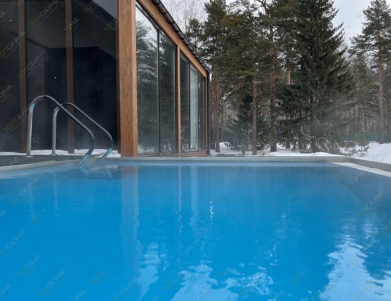 Сауна в отеле Сосновый бор, в Новосибирске, Новая Заря, 53А | Подогреваемый уличный бассейн | 1001sauna.com