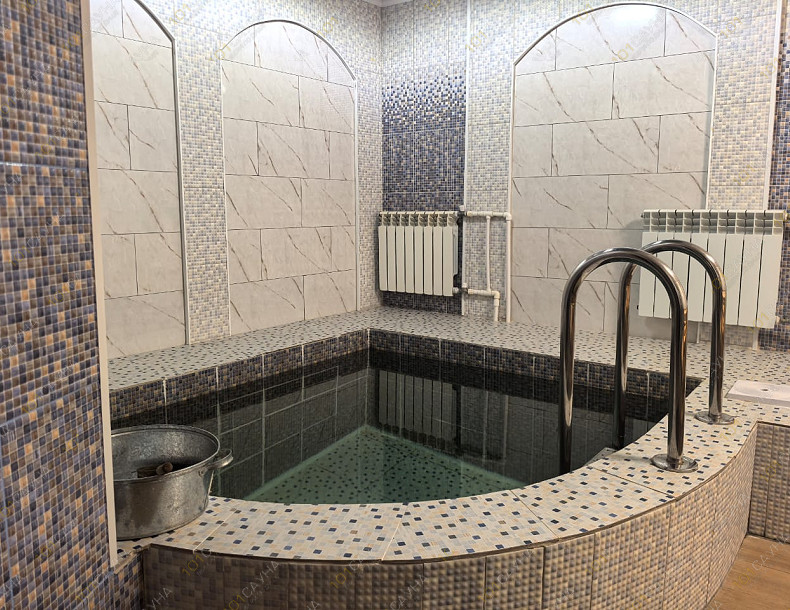 Сауна Сапфир, в Омске, Андрианова, 3 корп. 2 | Номер "Мангальное патио с бассейном "Санторини"": 1 | 1001sauna.com