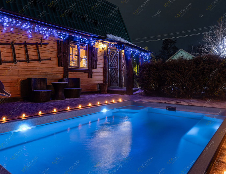 Баня в коттедже Как в сказке, в Иванове, Большая Клинцевская, 37а | Теплый бассейн с подсветкой | 1001sauna.com