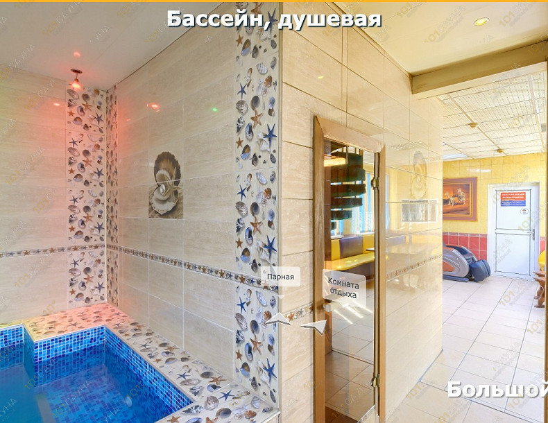 Сауна Сауна Колизей, в Абакане, просп. Ленина, 34А | Душевая с мозаикой в Большом зале сауны Колизей | 1001sauna.com