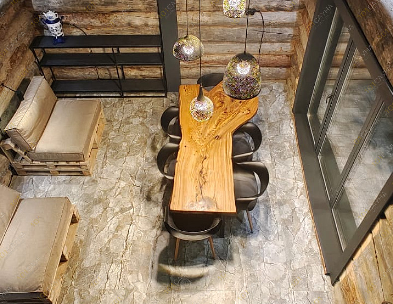 Банный комплекс Гедонист, в Санкт-Петербурге, д. Новожилово, ул. Центральная, 1А | Вид бани снаружи в зимнем лесу | 1001sauna.com