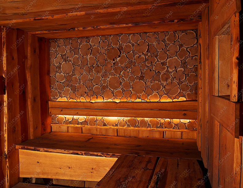 Банный комплекс Парк-отель Левада, в Санкт-Петербурге, Деревня Дранишники, участок 2 | Парк-отель Левада — парная из массива кедра с декоративной подсветкой | 1001sauna.com