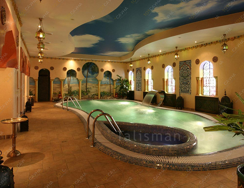 Банный SPA комплекс Talisman-Spa, в Санкт-Петербурге, Заставская улица, 3а, БЦ «Maxcel» | Бассейн с водопадом, Talisman-Spa, Санкт-Петербург | 1001sauna.com